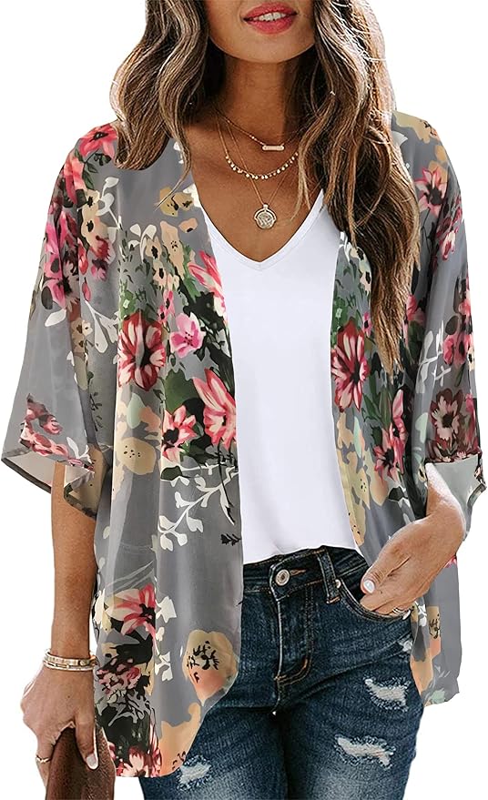 Women's Floral Sleeve Kimono Cardigan