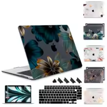 Golden Lilies Flowers MacBook Case