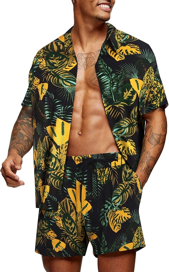 COOFANDY Men's Hawaiian Floral Shirt